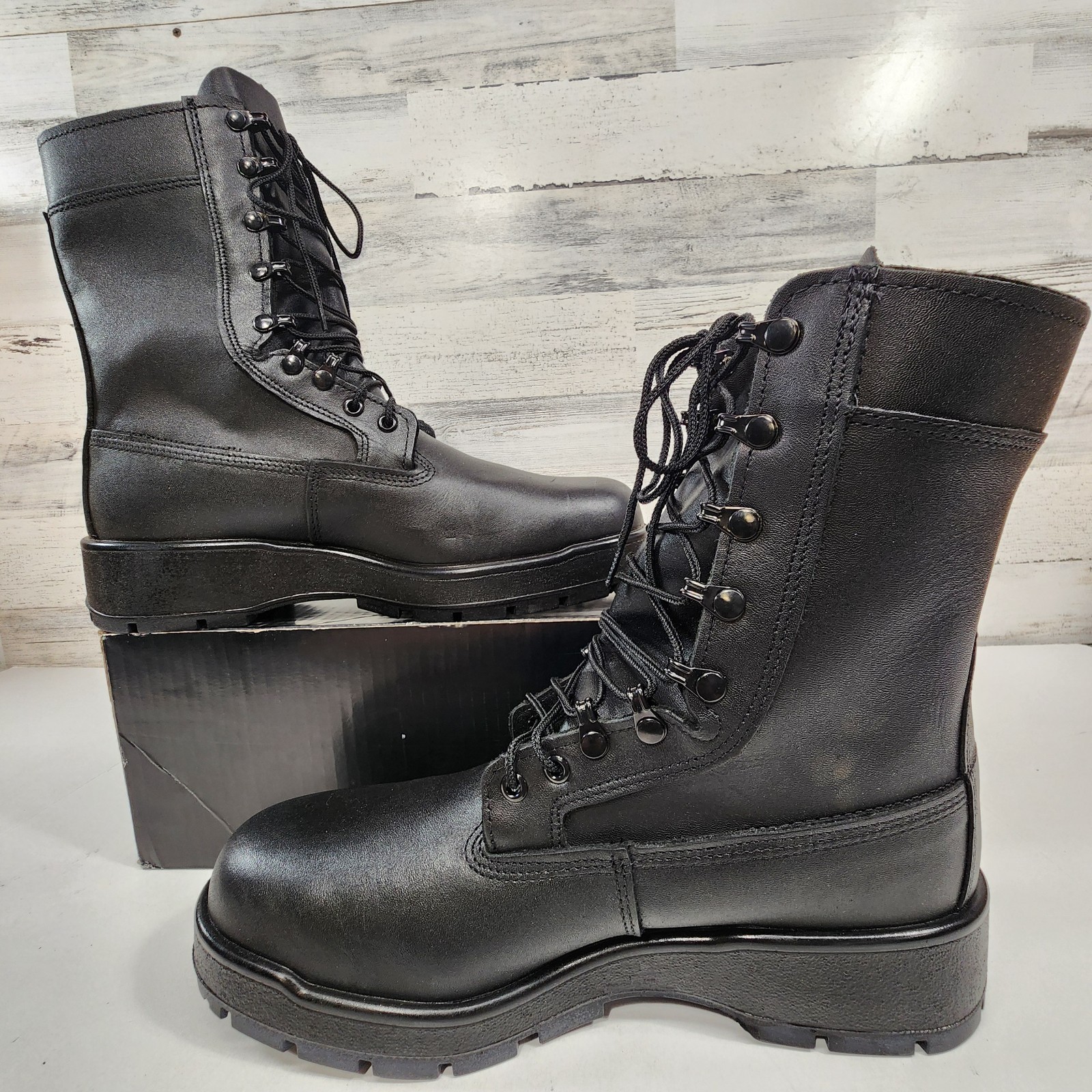 Rocky Navy Inspired 9″ Steel Toe Boot Size Wide Men’s Style #808 Military