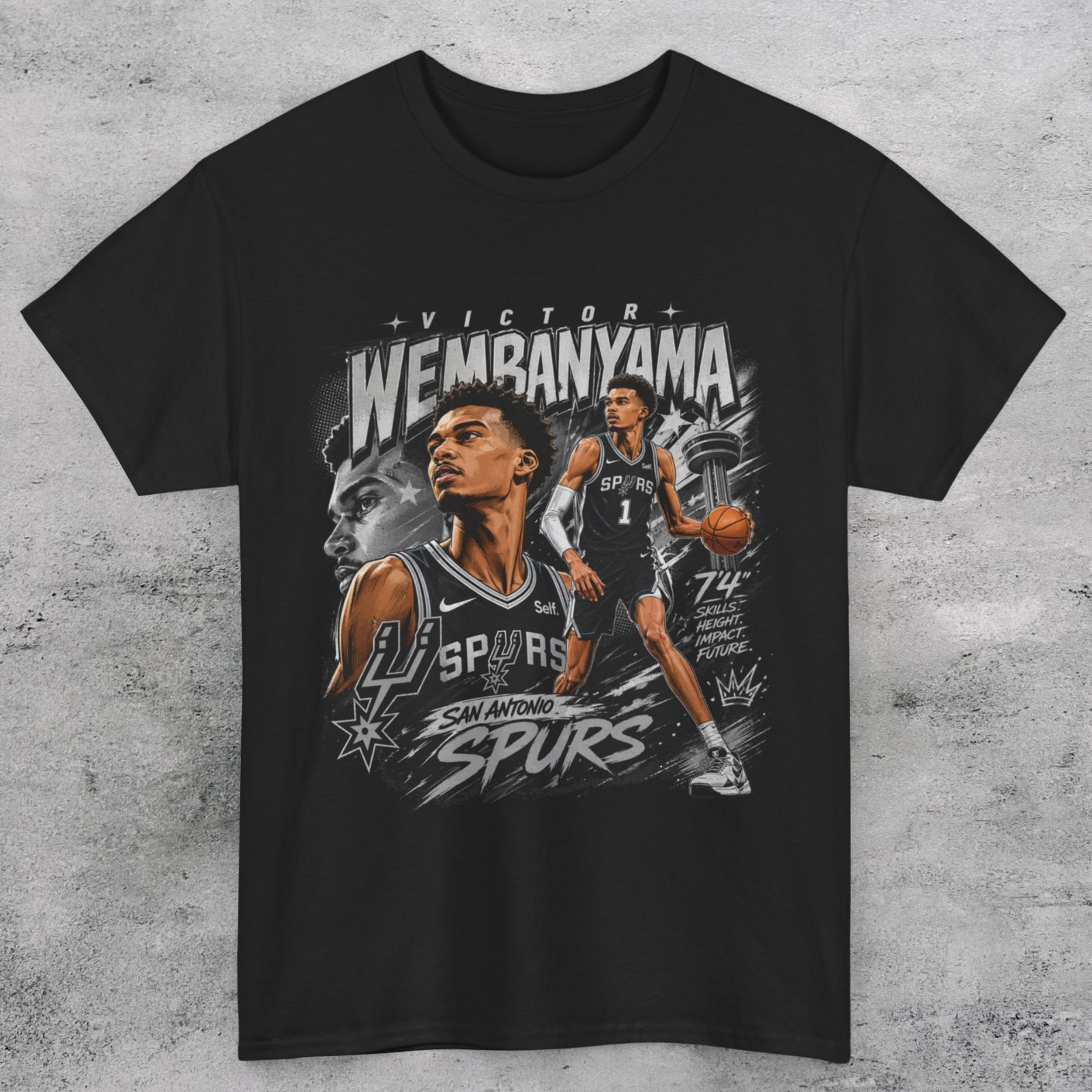 Wembanyama Castle Harper Kornet Vintage Basketball Graphic T Shirt