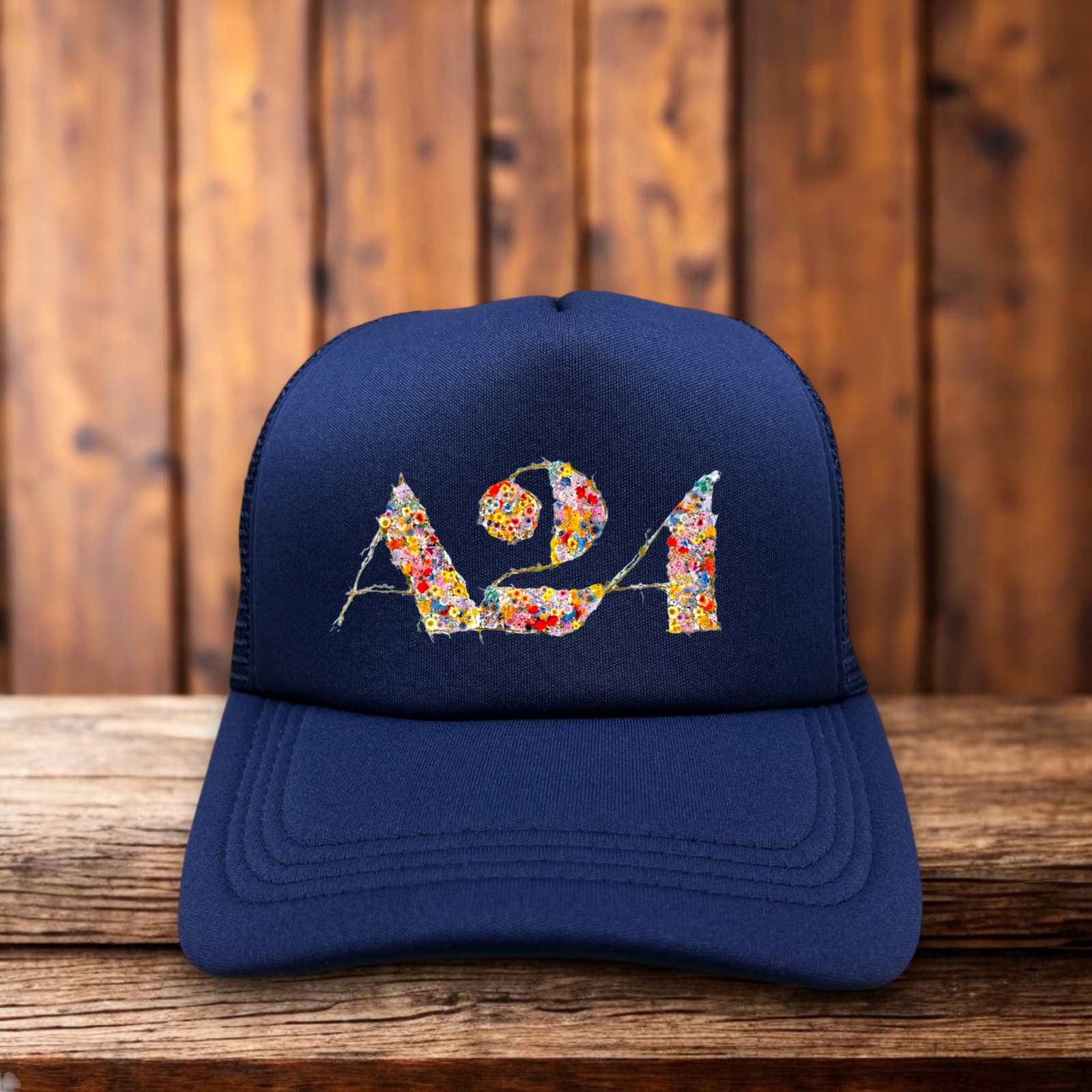 A24 Midsommar Mens Trucker Hat Navy Snapback Cult Horror Movie Retro Cap
