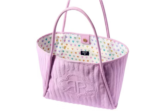 Roller Rabbit Striped Large Terry Beach Tote Lavender Bag