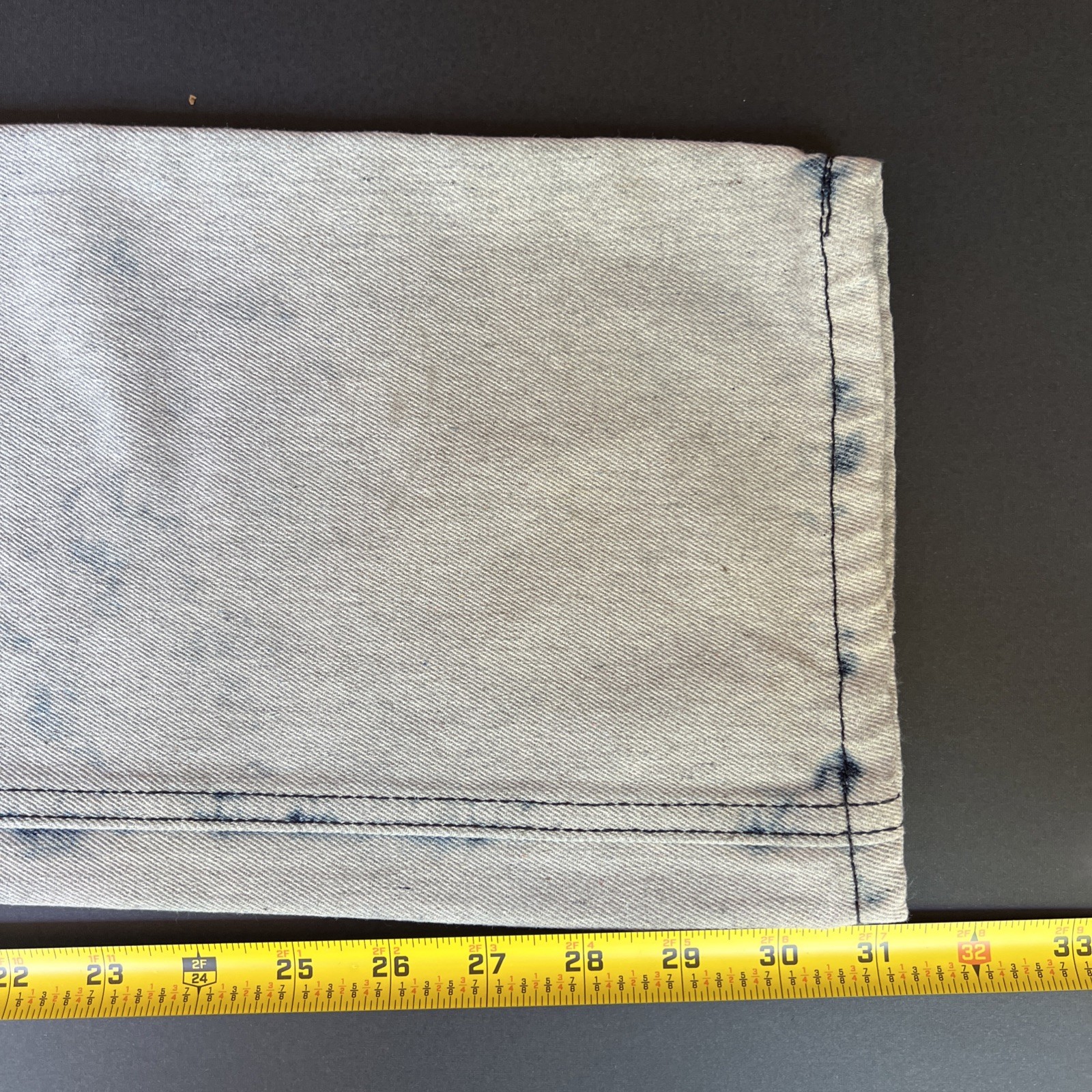True Rock Jeans Mens 36×31 Blue Distressed Patched Acid Wash Straight Moto