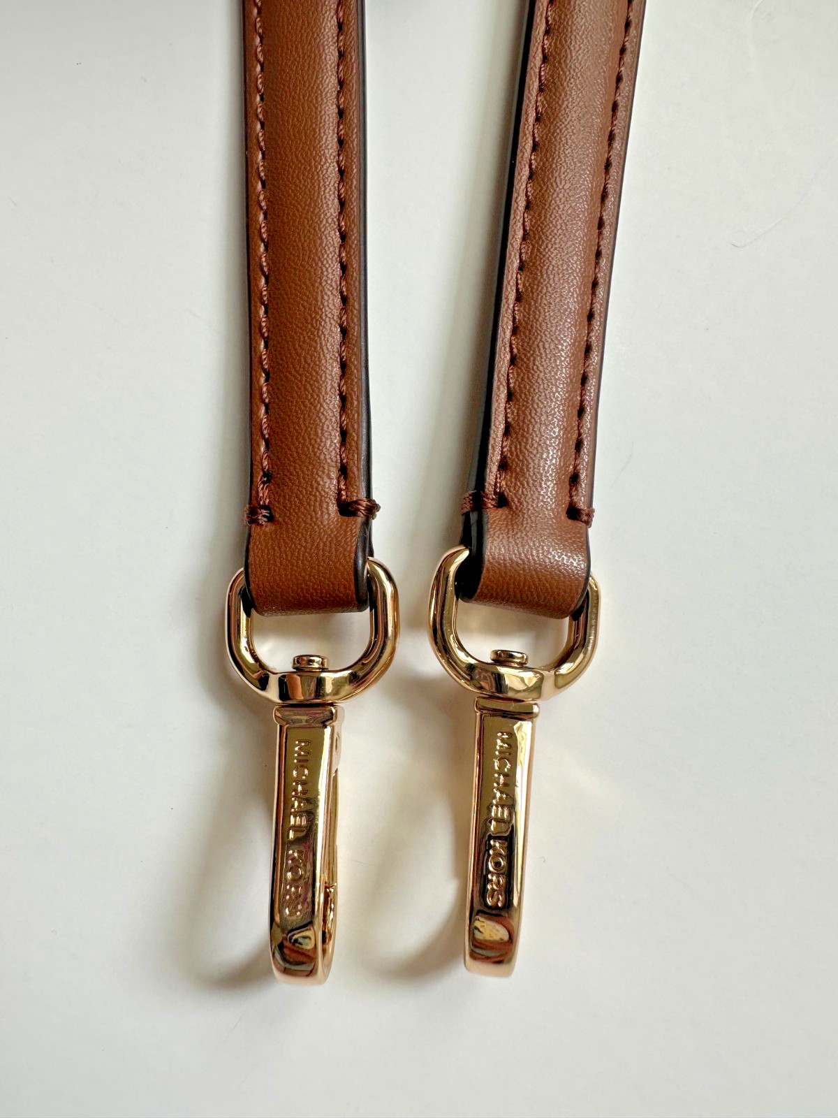 NEW Michael Kors LOGO Black Brown Camel Leather Top Handle Replacement Strap