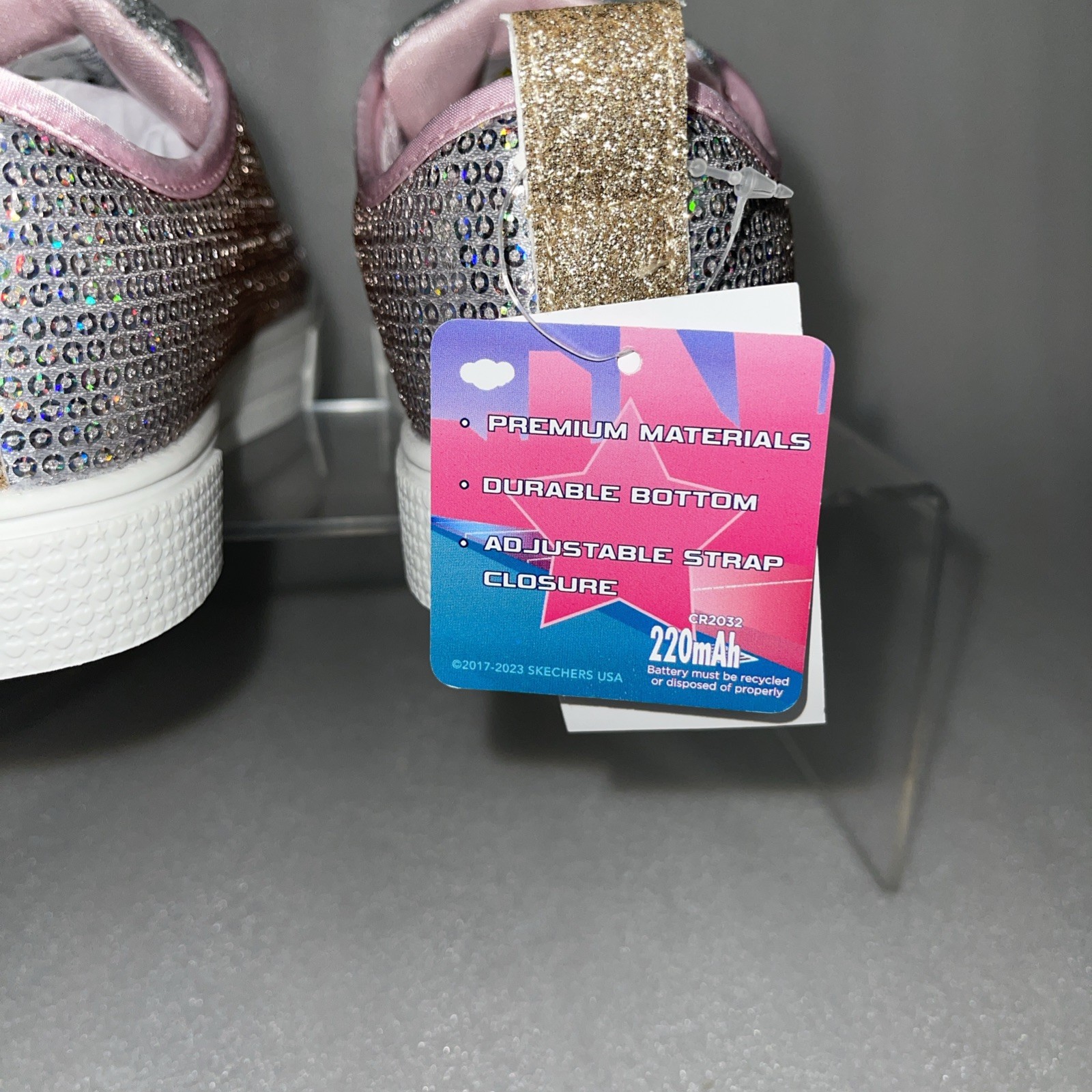 S Sport By Skechers Lexie Sneakers Light Up Adjustable Straps Girls Size 2 NEW