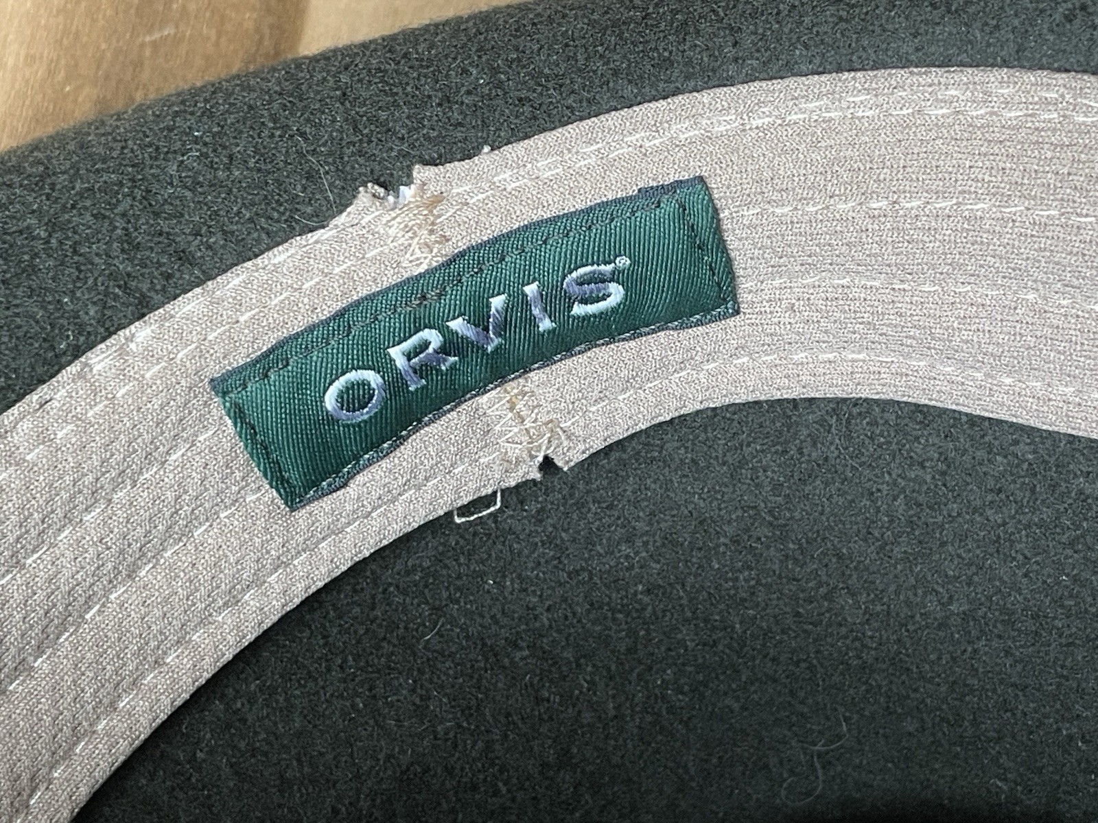 ORVIS Fedora Hat Dark Green Small ~6.75” Made in USA 100% Wool Felt Packable