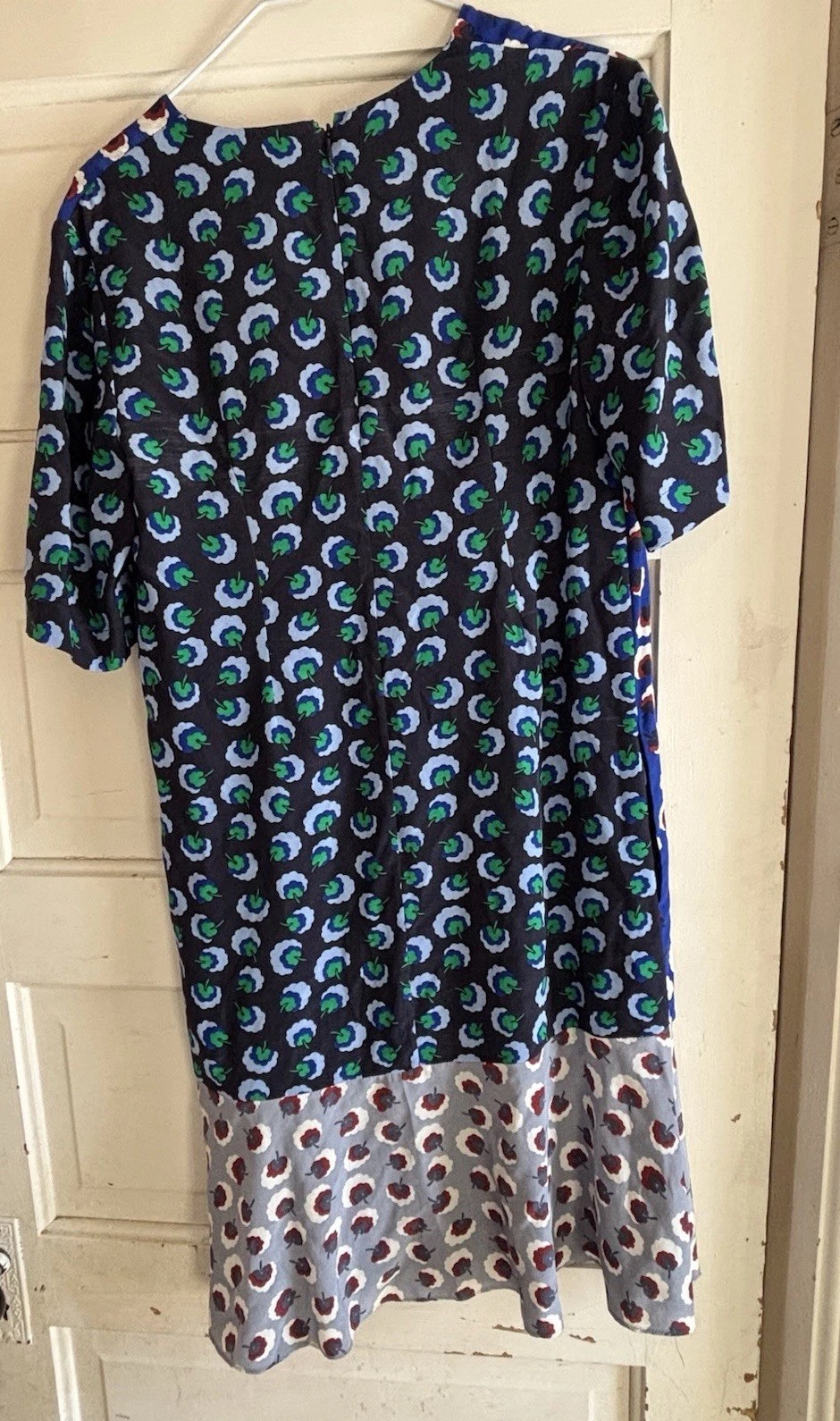 Stella McCartney Silk Print Dress Size 42 Blue Floral Designer Made in Hungary