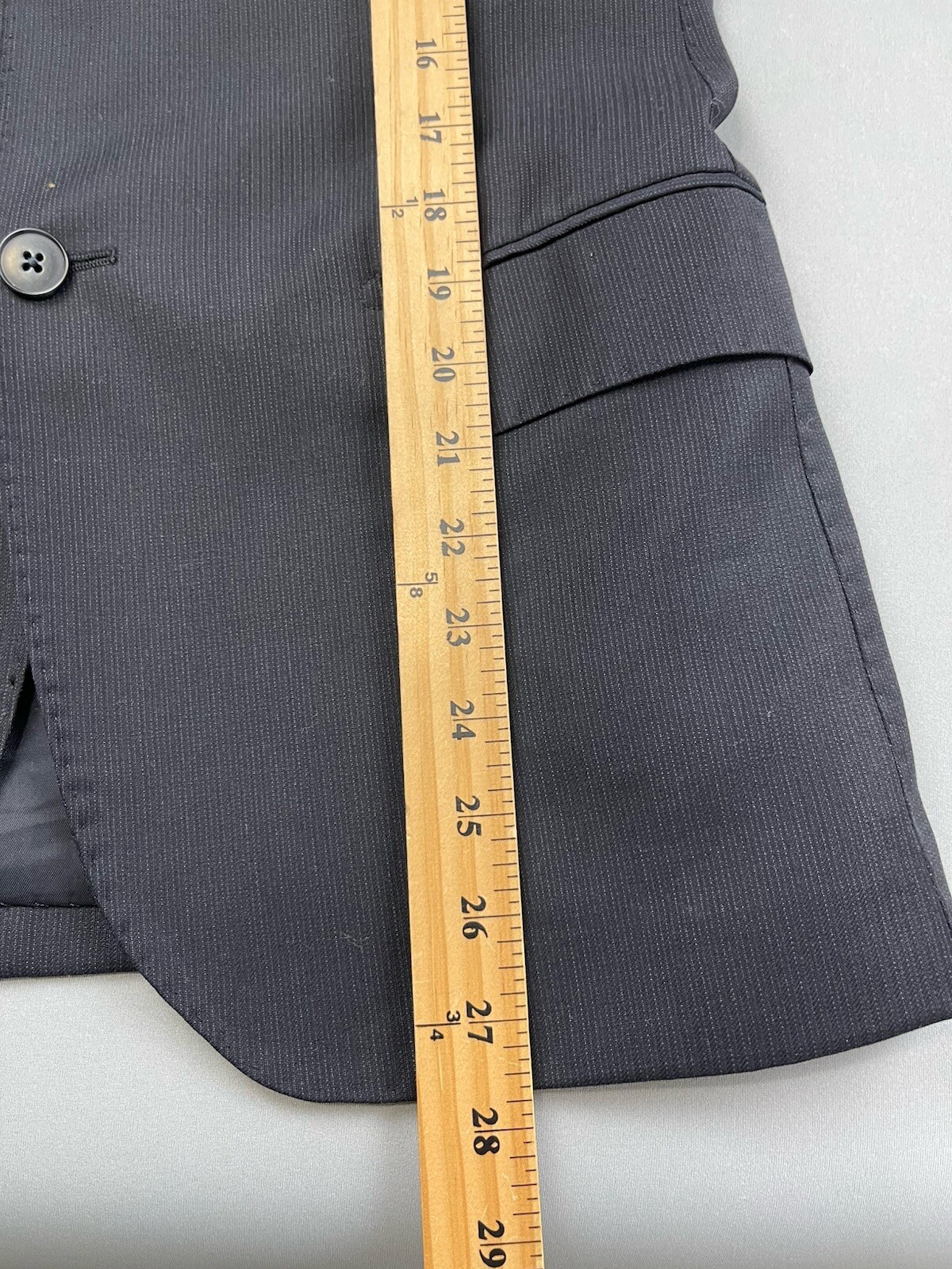 Michael Bastian Mens 38R Wool Blazer Sport Coat Gray Micro Stripe MB116
