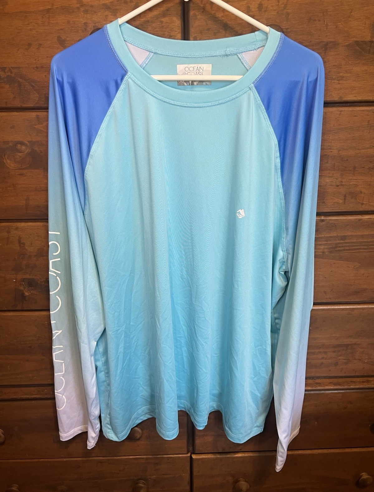 Ocean + Coast Quick Dry Tee Men’s XXL Colorblock Raglan Blue