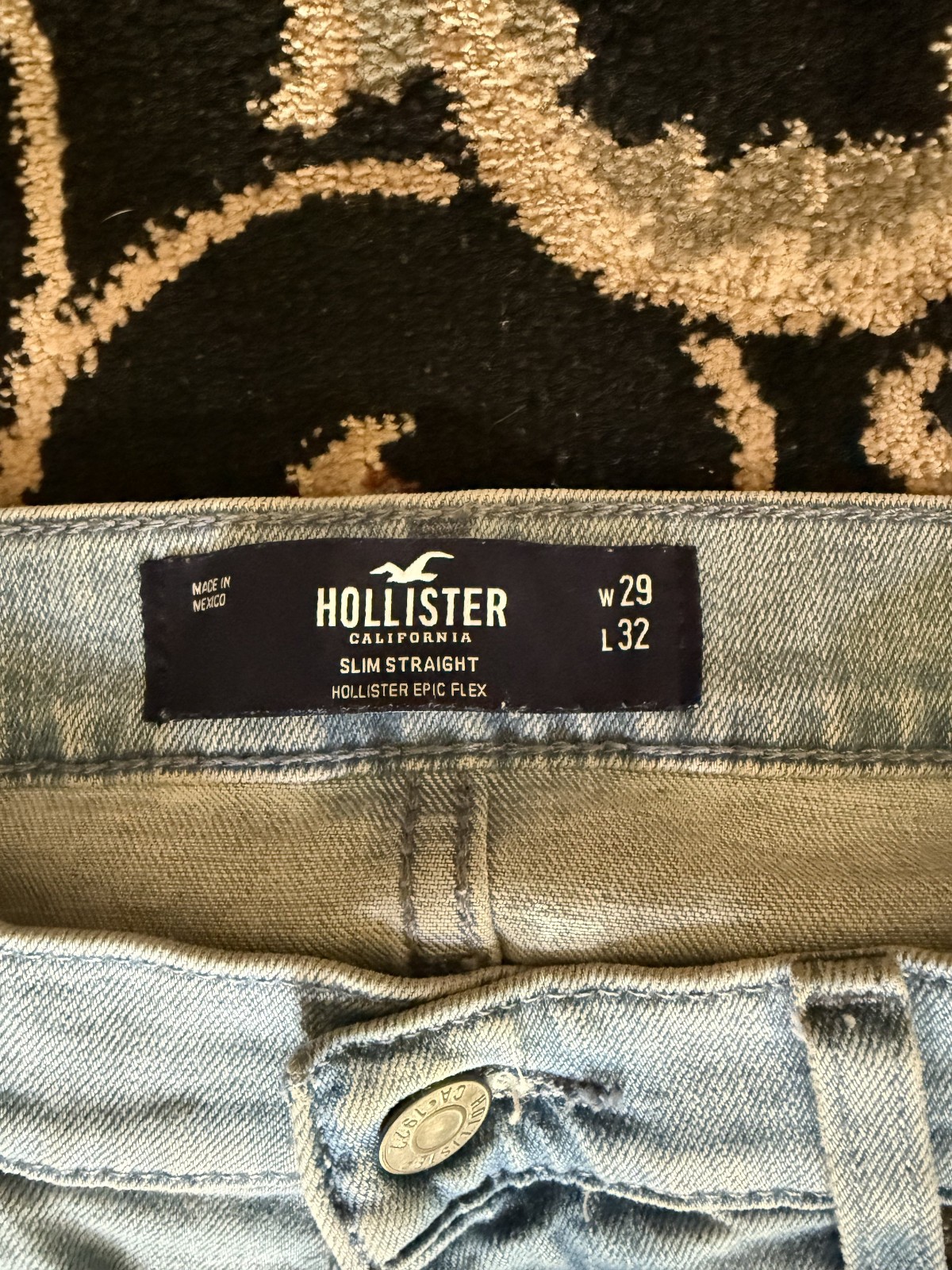 Hollister, Light Wash Slim Straight Jeans, BRIGHT LIGHT WASH, 29 X 32
