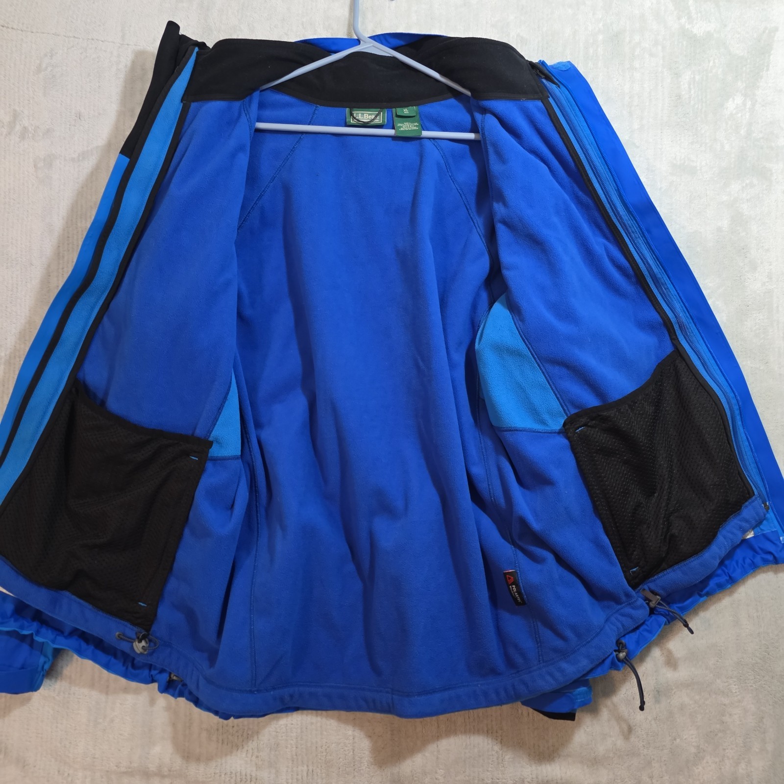 LL BEAN Men’s Large 3-in-1 Jacket w/ Hideaway Hood Blue XL
