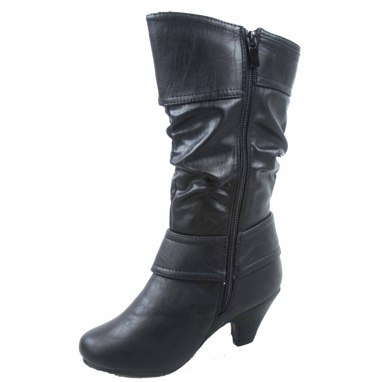 Fashion Girl’s Kids Cute Dress Low Heel Zipper Boot Shoes 9-4 NEW