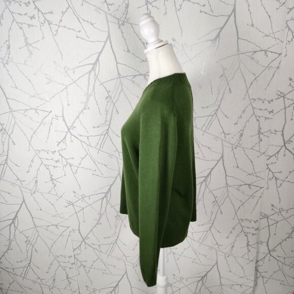 Chinti & Parker Green 90% Wool 10% Cashmere Crewneck Sweater | Women’s 10