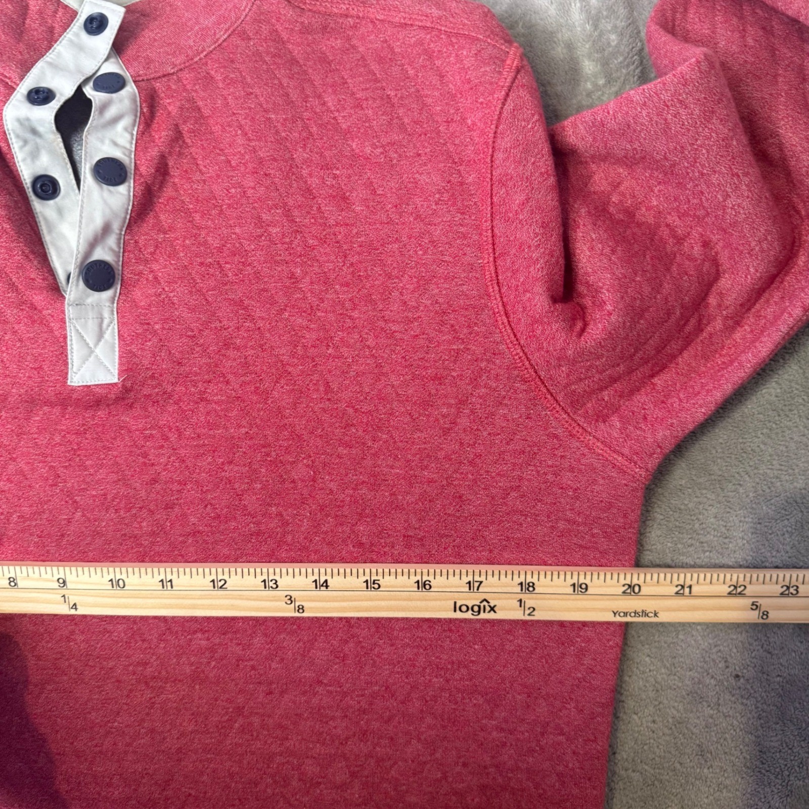 Southern Tide Reversible Quilted Pullover Mens S Red Gray Nautical Layering