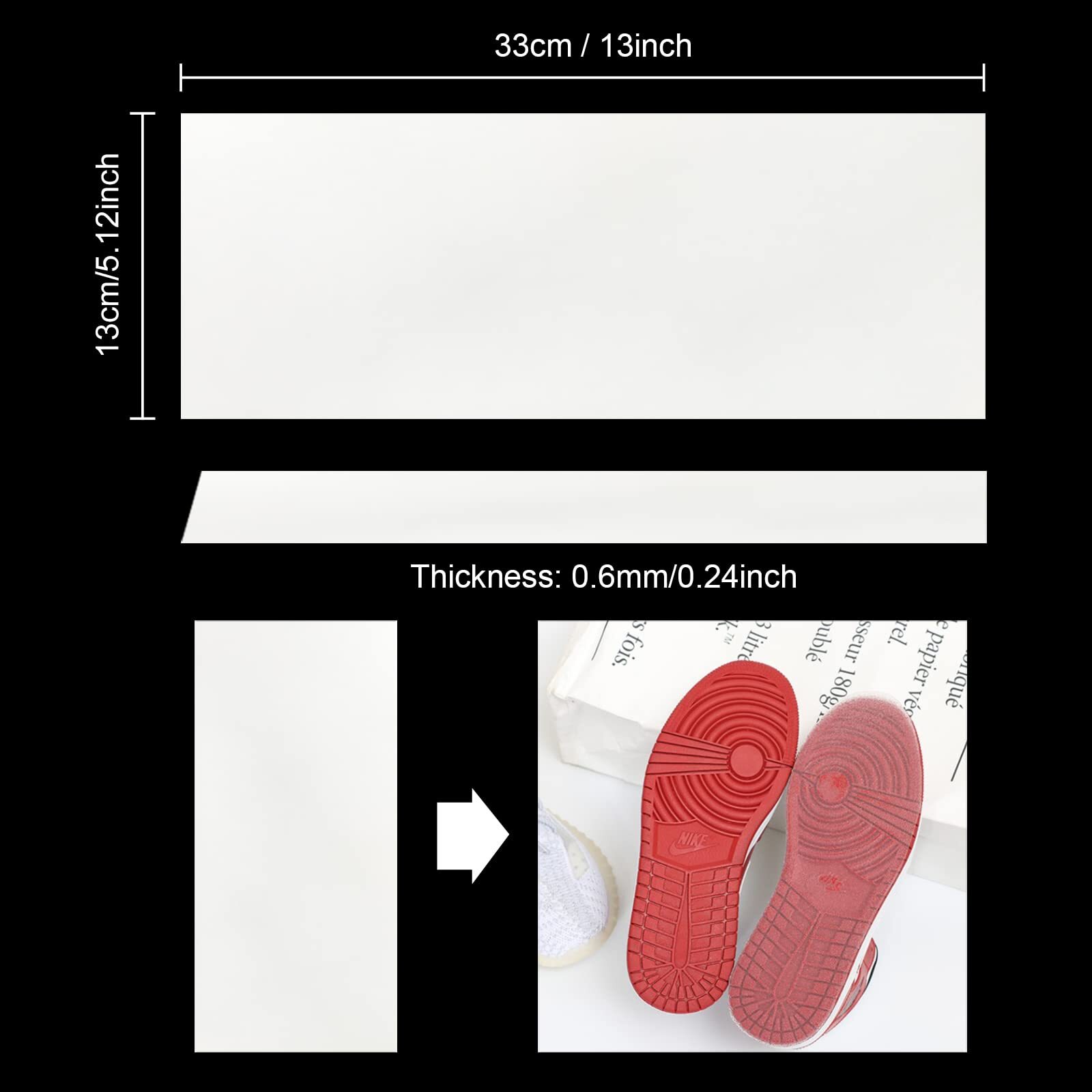 Sole Protectors for Shoes 4 Pcs Clear Self-Adhesive Cover 13 x 5.2 Inches
