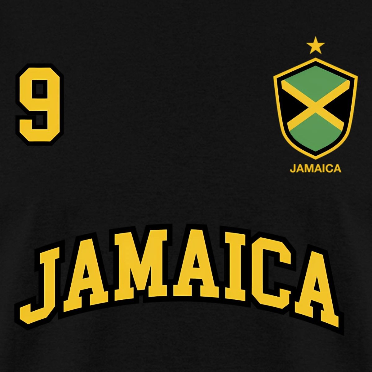 Jamaica Team Sports Number 9 Soccer Jamaican Flag Men’s T-Shirt