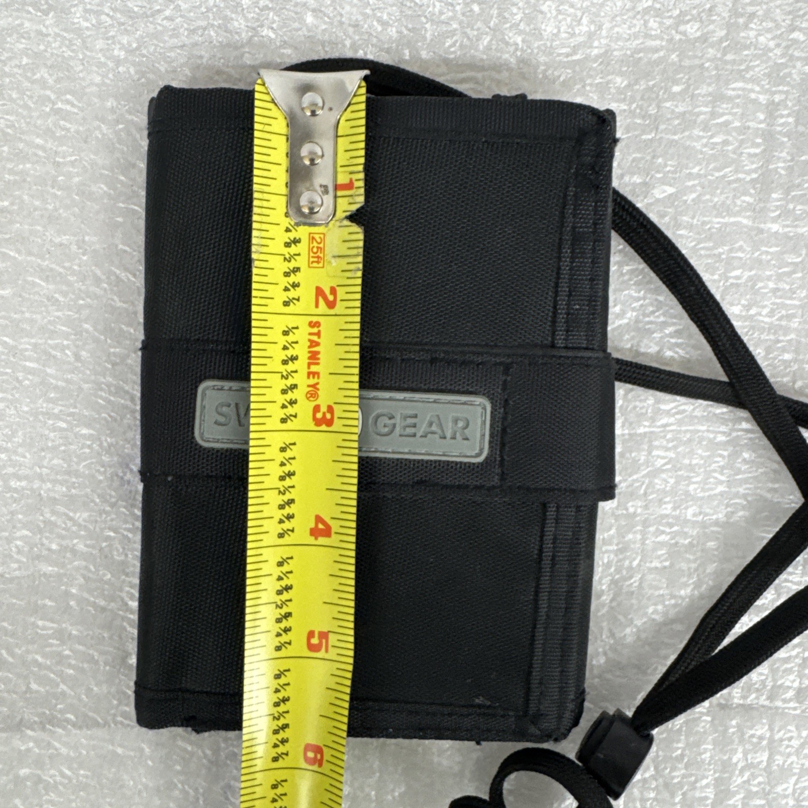 Swiss Gear Nylon Black Trifold Wallet & Passport Case w/Strap