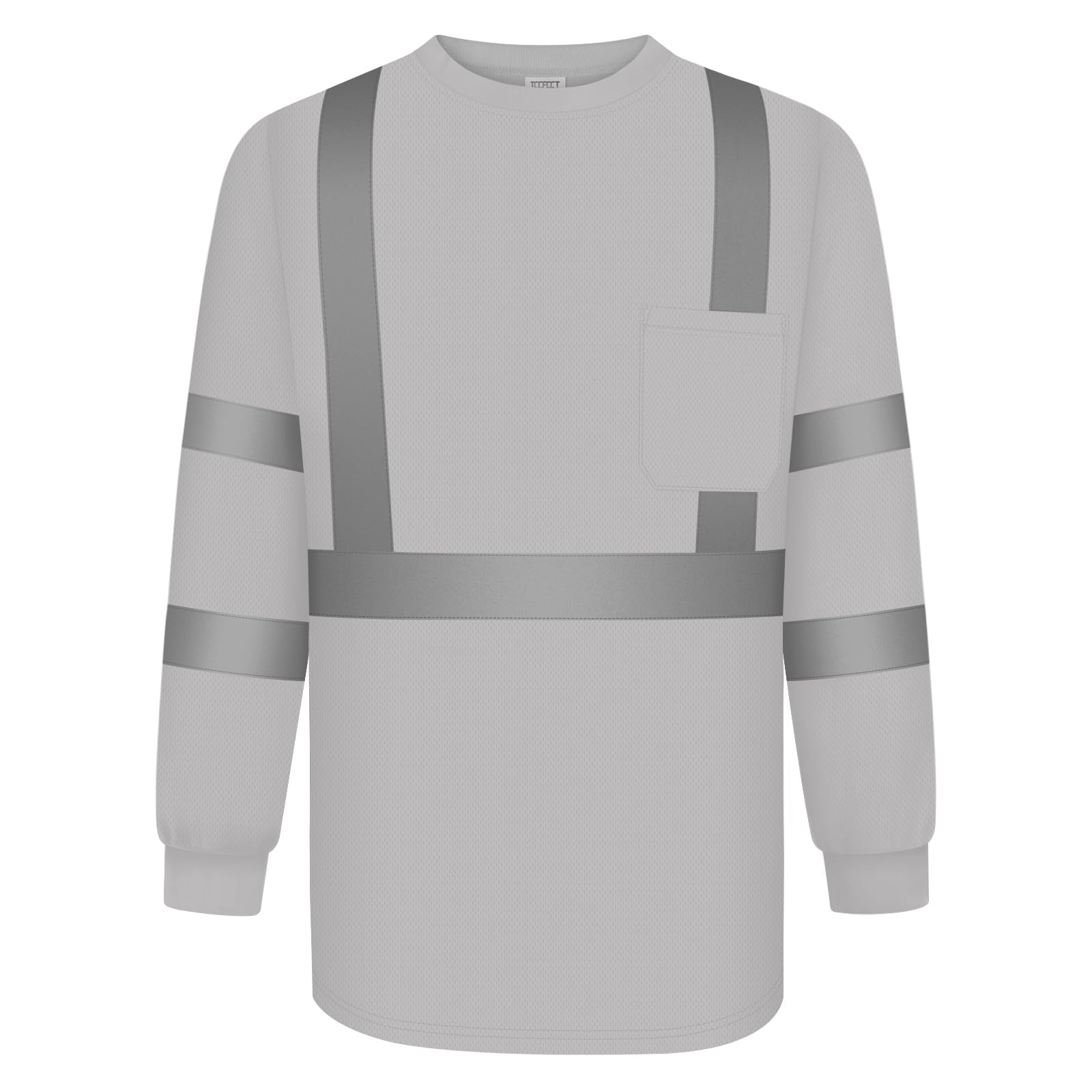 TCCFCCT High Visibility Shirts for Men Women Class 3 Large, 1 Pack-light Gray