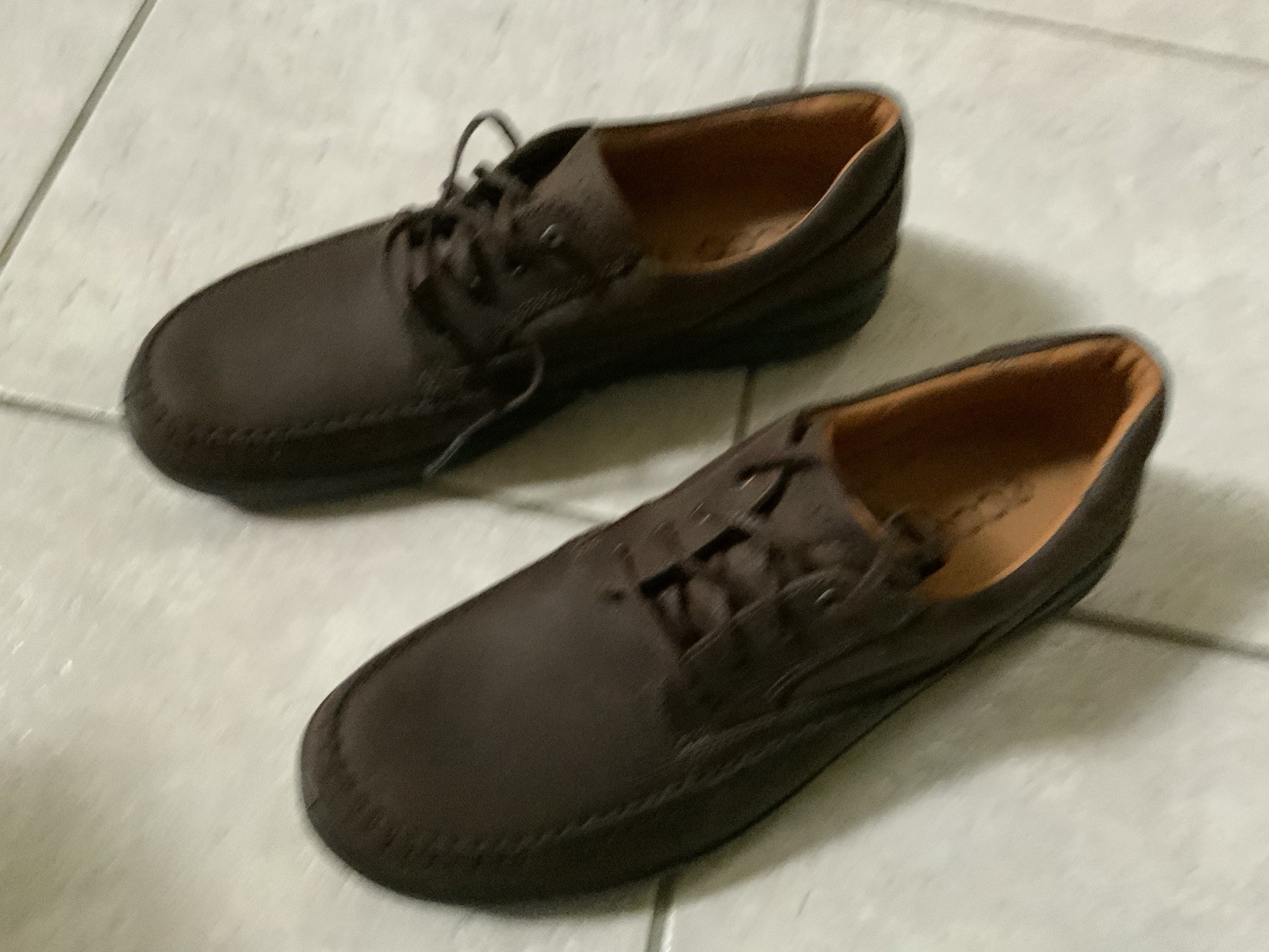ECCO Sea walker Men’s Brown Leather Lace-Up Shoes Breathable EU 47 US size 13