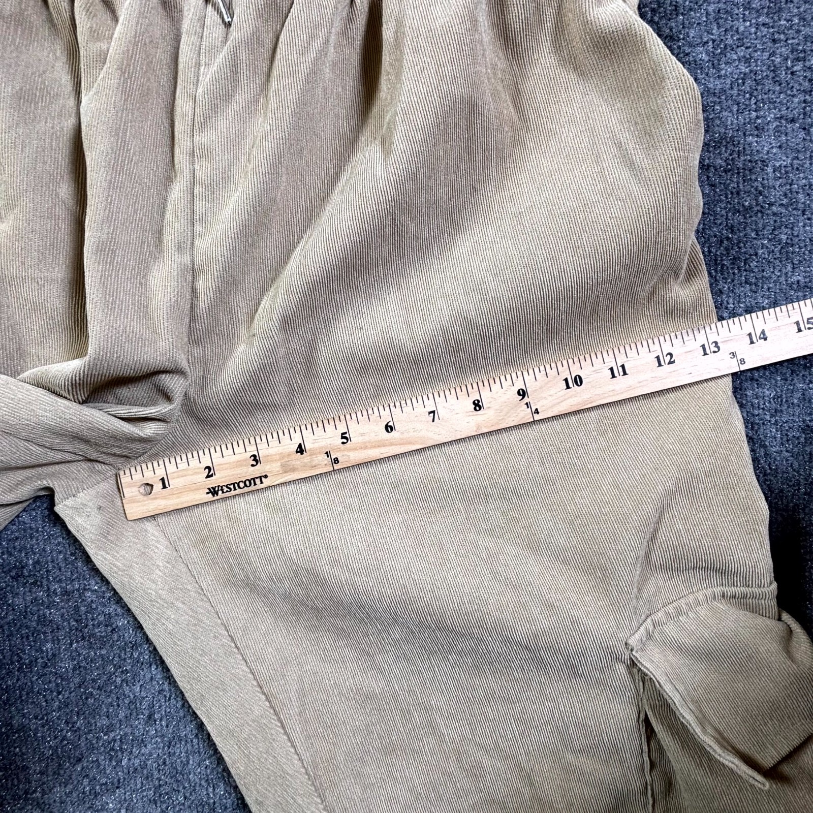 BoohooMAN Cargo Pant Men’s XL Beige Polyester Corduroy Tapered Workwear Stretch