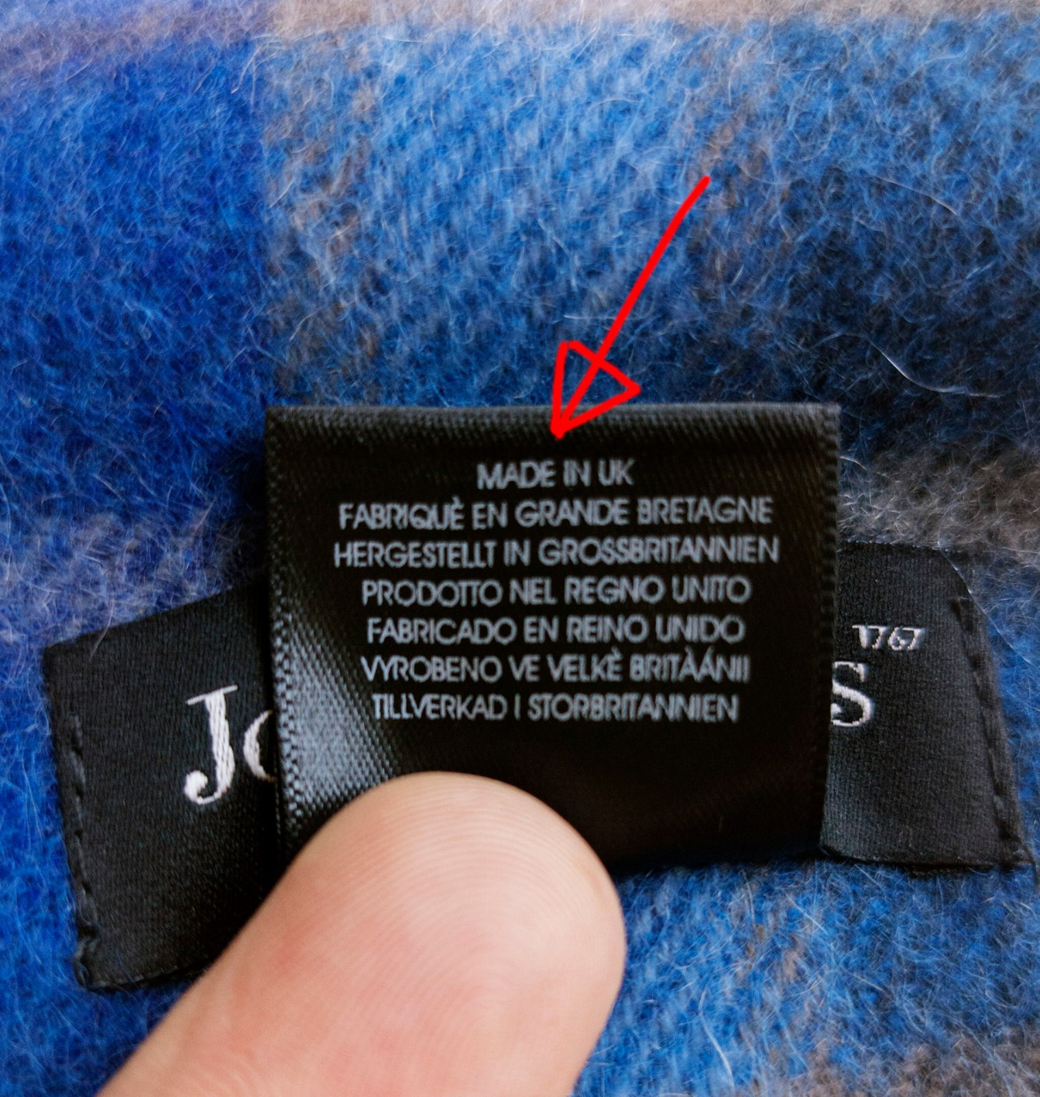 NP €167 Joshua Ellis 100% cashmere scarf, m.i. UK! checked, plaid, wool scarf