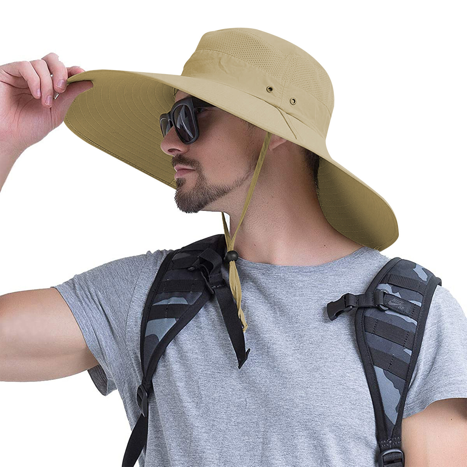 Sun Hat for Men – Waterproof UPF 50+ Wide Brim Bucket Hat, Packable for Travel