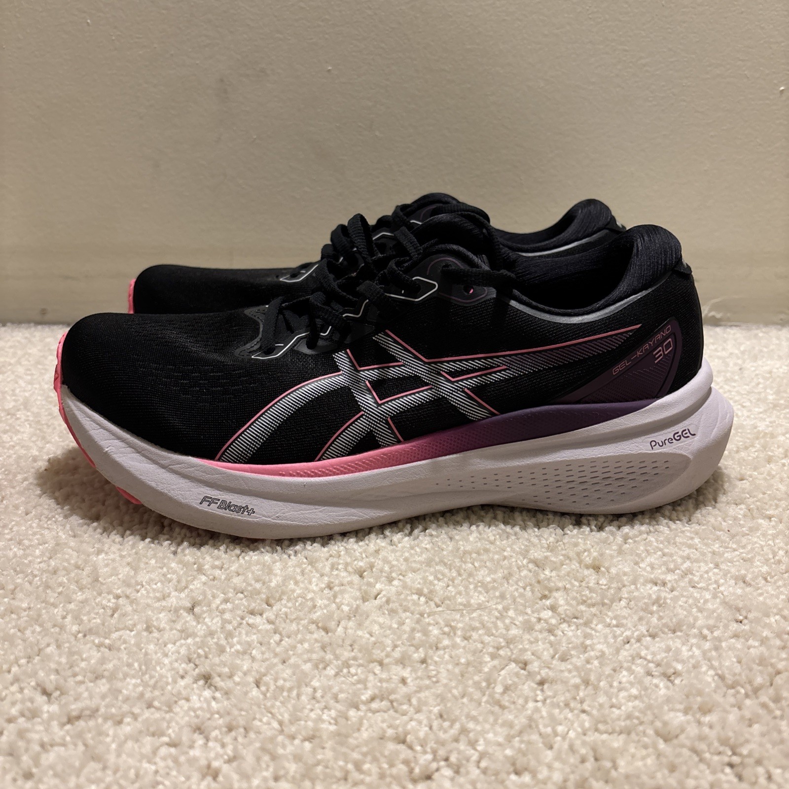 ASICS Women Gel-Kayano 30 1012B357 Black Running Shoes Sneakers Size 9.5