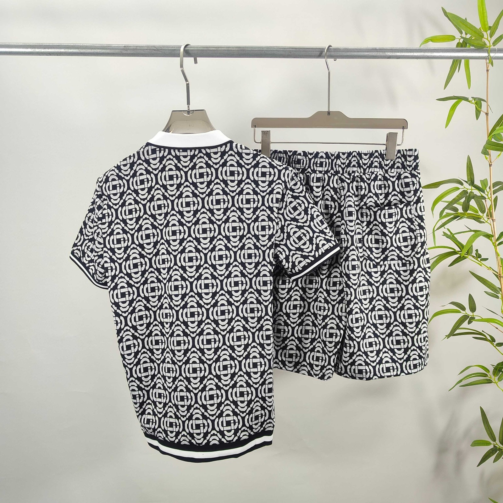 Casablanca high-end vacation shirt shorts, Hawaii beach vacation set