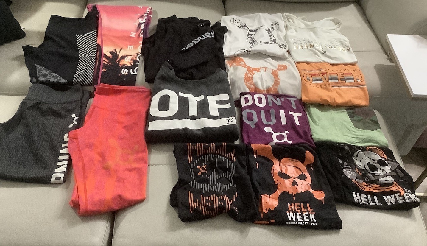 Orangetheory Fitness OTF Women’s Lot Medium Tanks Leggings Large Tops 15 Pc