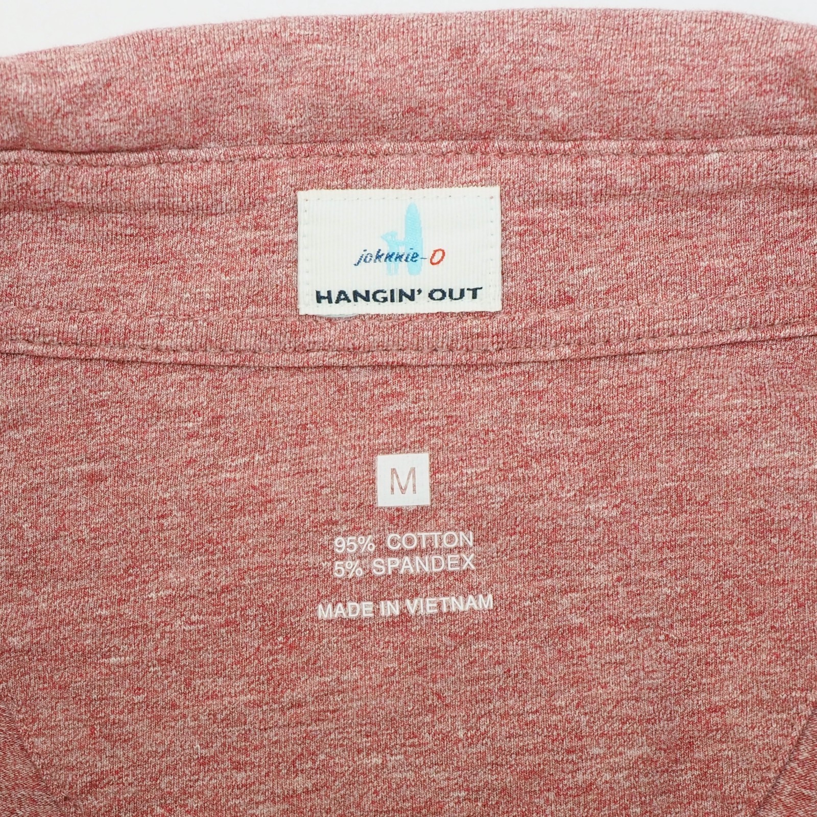 Johnnie-O Hangin’ Out Original Golf Polo Shirt Mens Medium Heathered Red Logo