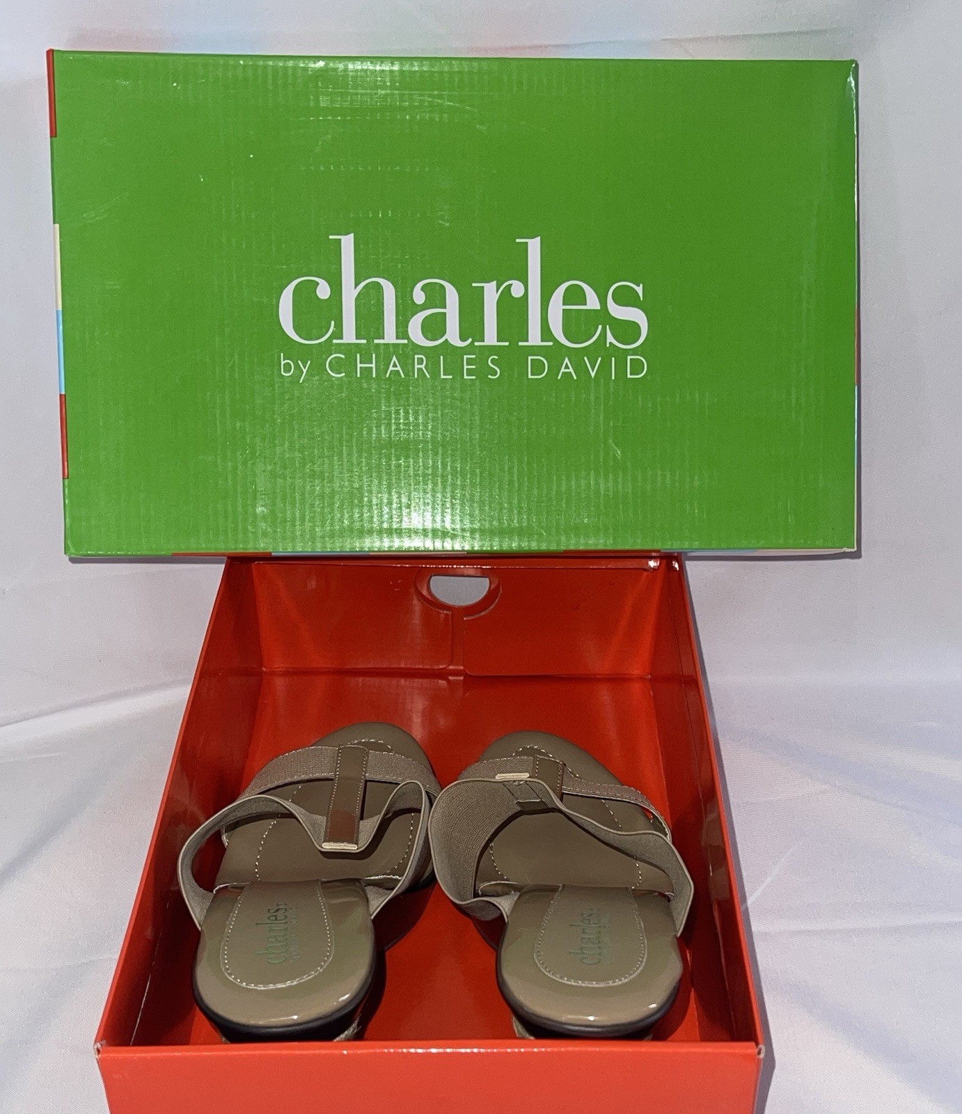 Charles by Charles David Women’s Camel Stretch T-Strap Wedge Sandals 7.5 M