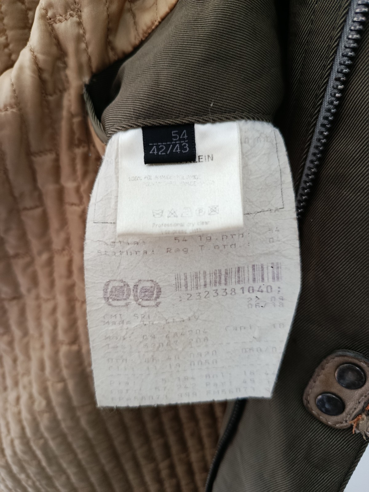 Calvin Klein Collection 2006 Italo Zucchelli Olive Technical Nylon Shell Coat 54