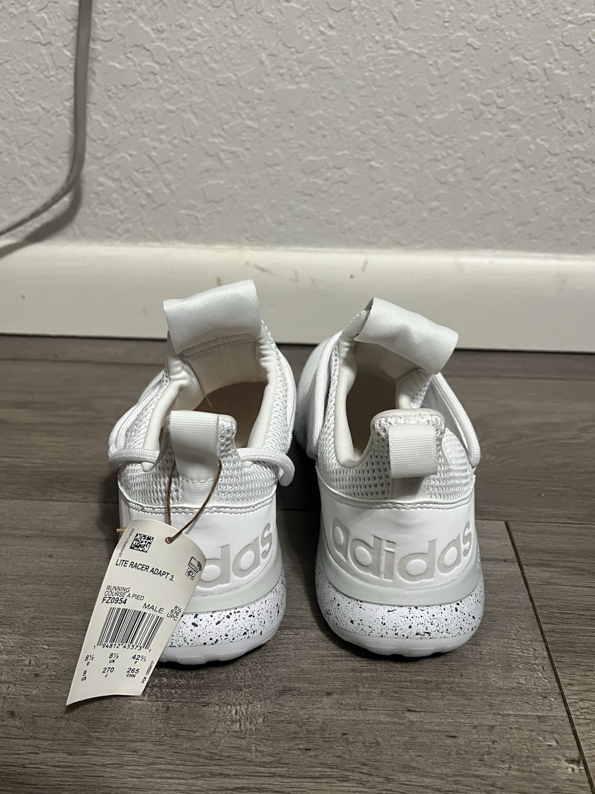 Adidas Lite Racer Adapt 3.0 Cloud White Grey Men’s Size 9 Stk#GY8580 NWT No Box