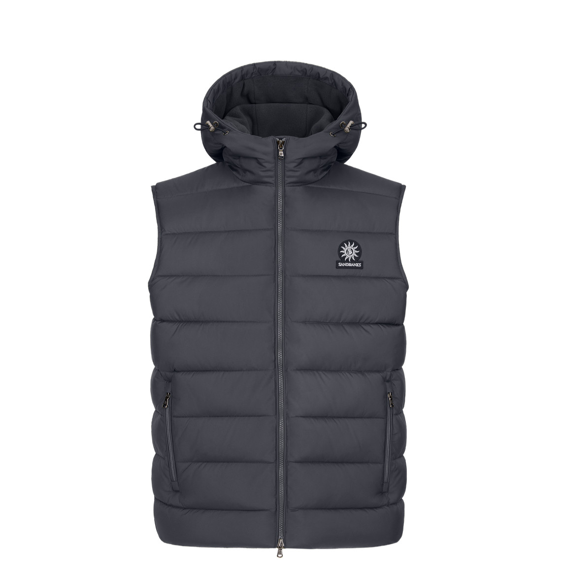SANDBANKS Mens Charcoal Frontier Hooded Puffer Gilet SIZE 2XL BNWT Authentic