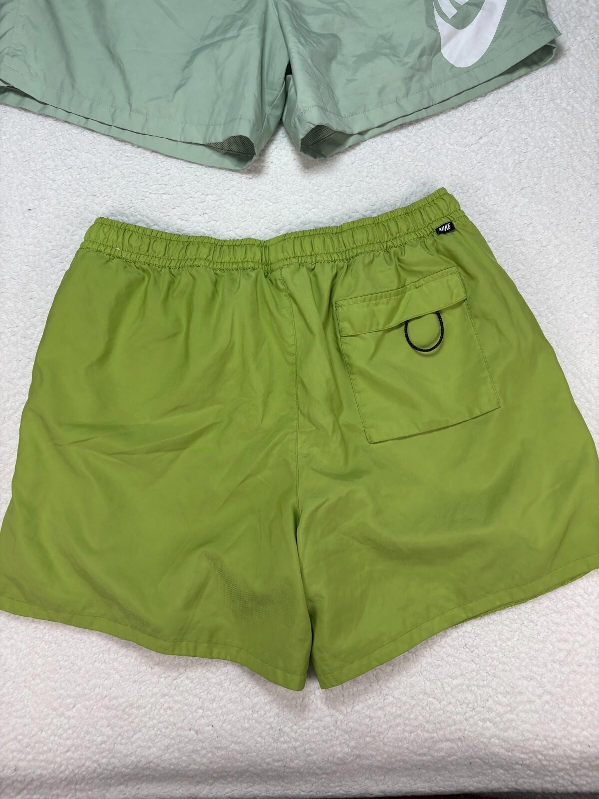 Nike Flow Shorts 2XL Green Mesh Lined Lightweight Woven Athletic Fit Lot of 2