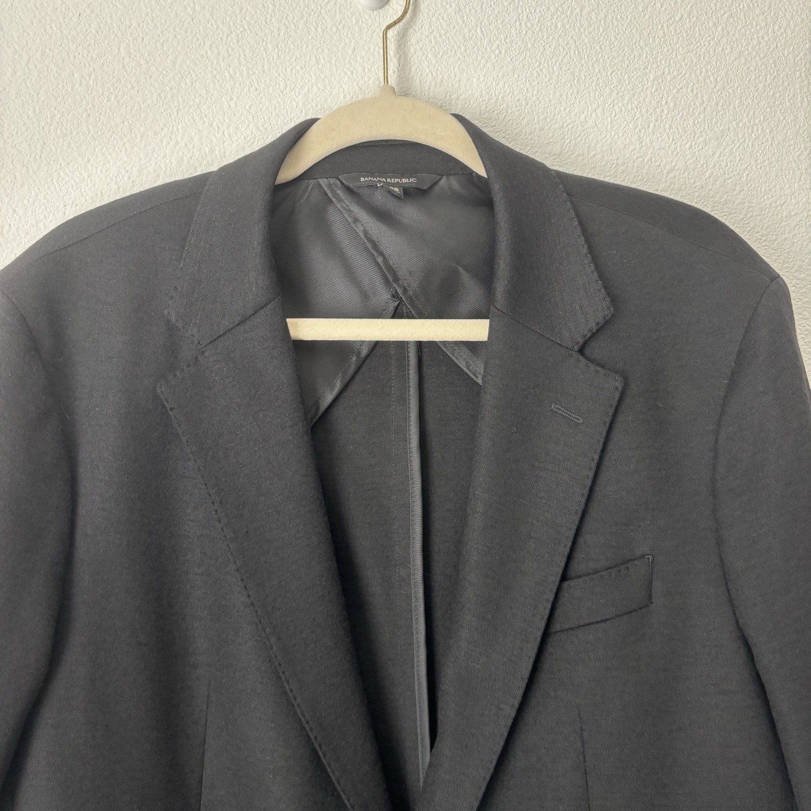Banana Republic Blazer Men’s 42S Black Flannel Slim Fit Mario Bellucci 384417