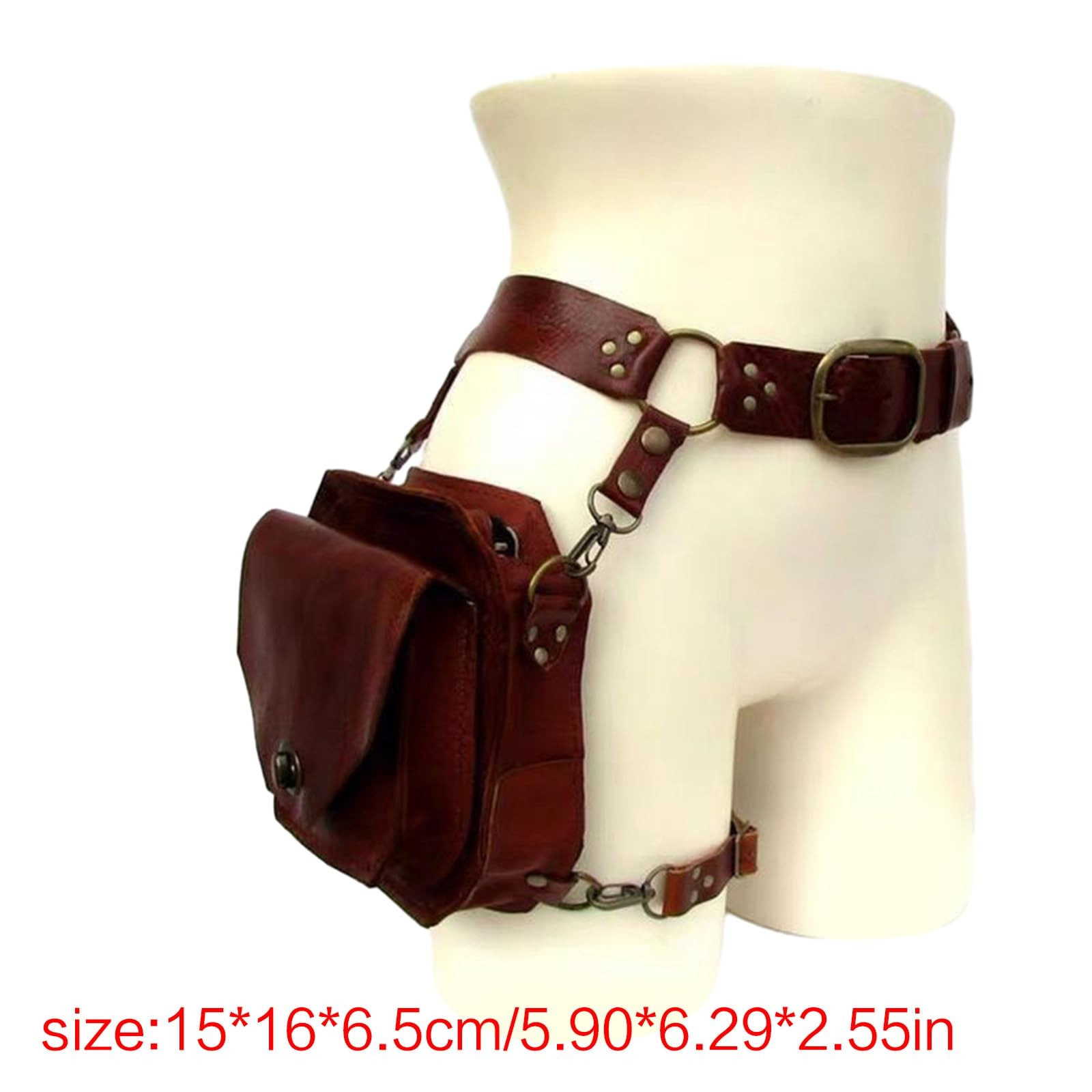 Steampunk Waist Pack Thigh Purse Medieval PU Leather Fanny Bag Cosplay Costum…