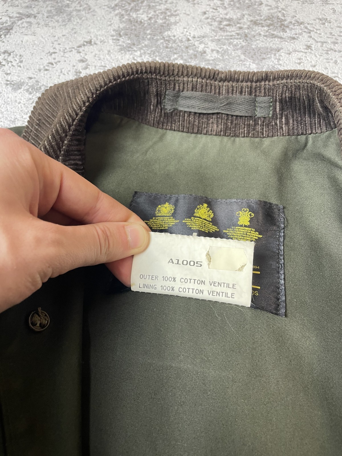 Barbour Ventile Jacket C42 (107cm) A1005 Unlined Green Vintage Rare