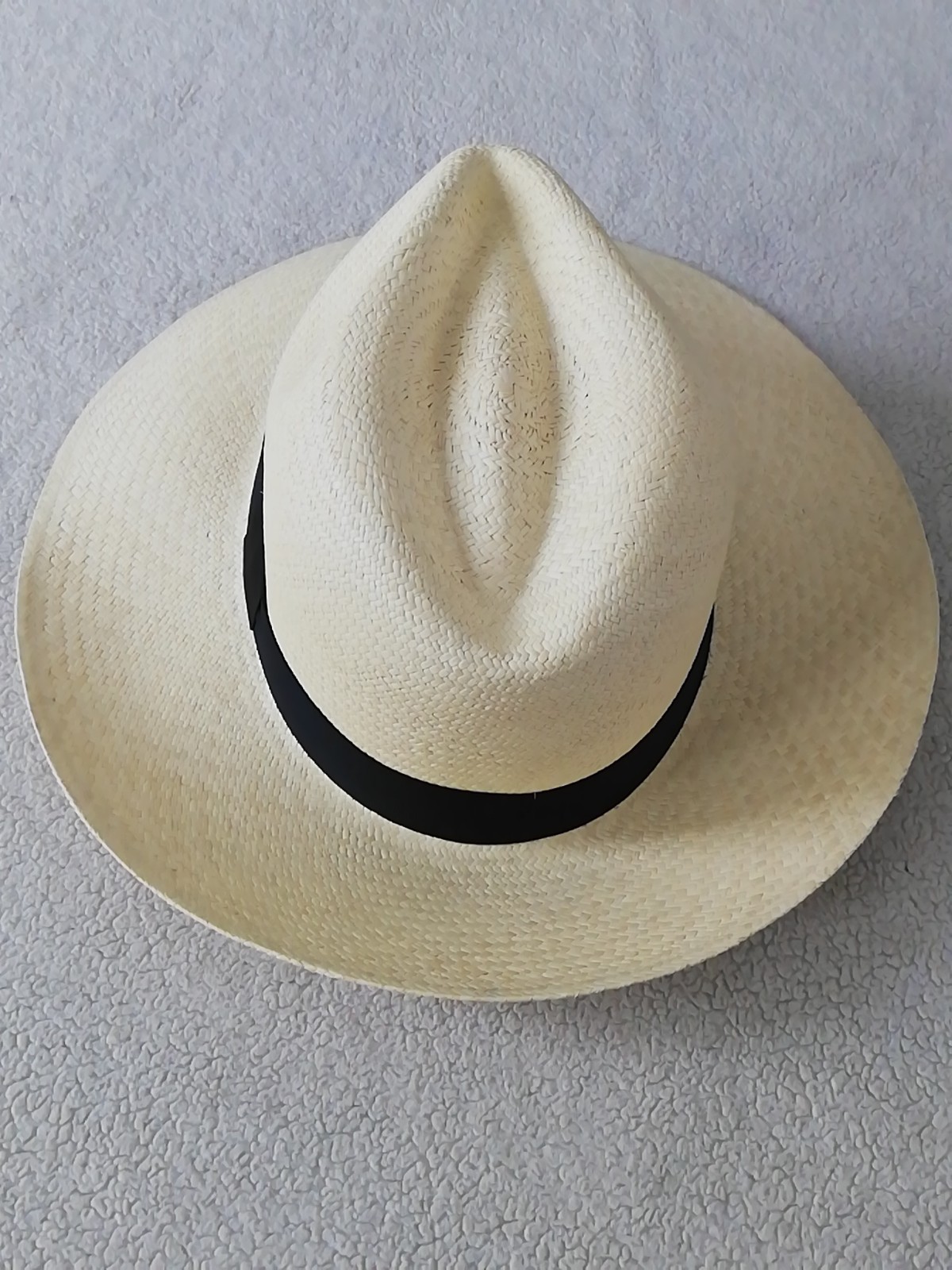GENUINE ECUADOR HAT “PANAMA HAT” 3 Inch Brim TOQUILLA STRAW 60Cm CLASSIC BEIGE