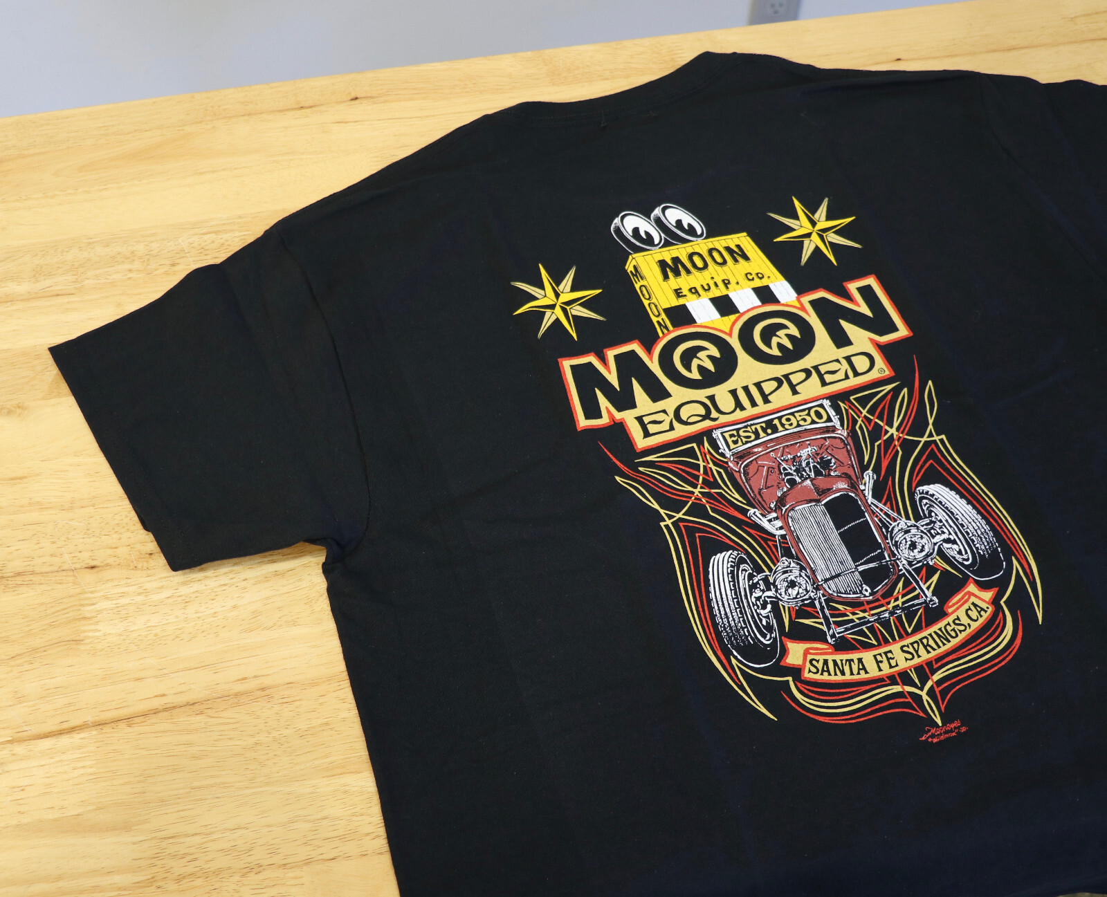 Men’s Mooneyes Moon Equipped 1932 Ford Hot Rod T-Shirt Cotton MQT161BK