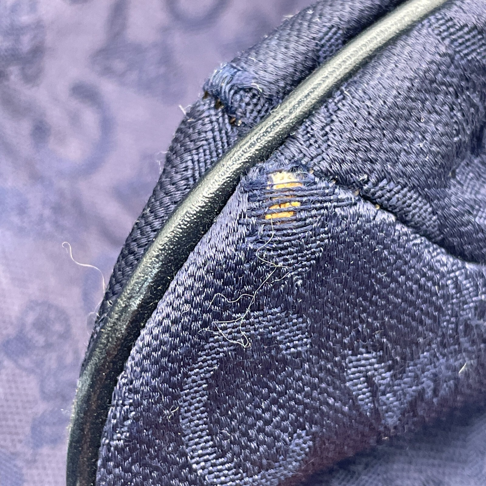 CELINE C Macadam Canvas Hand Bag Navy Auth Japan Vintage 714