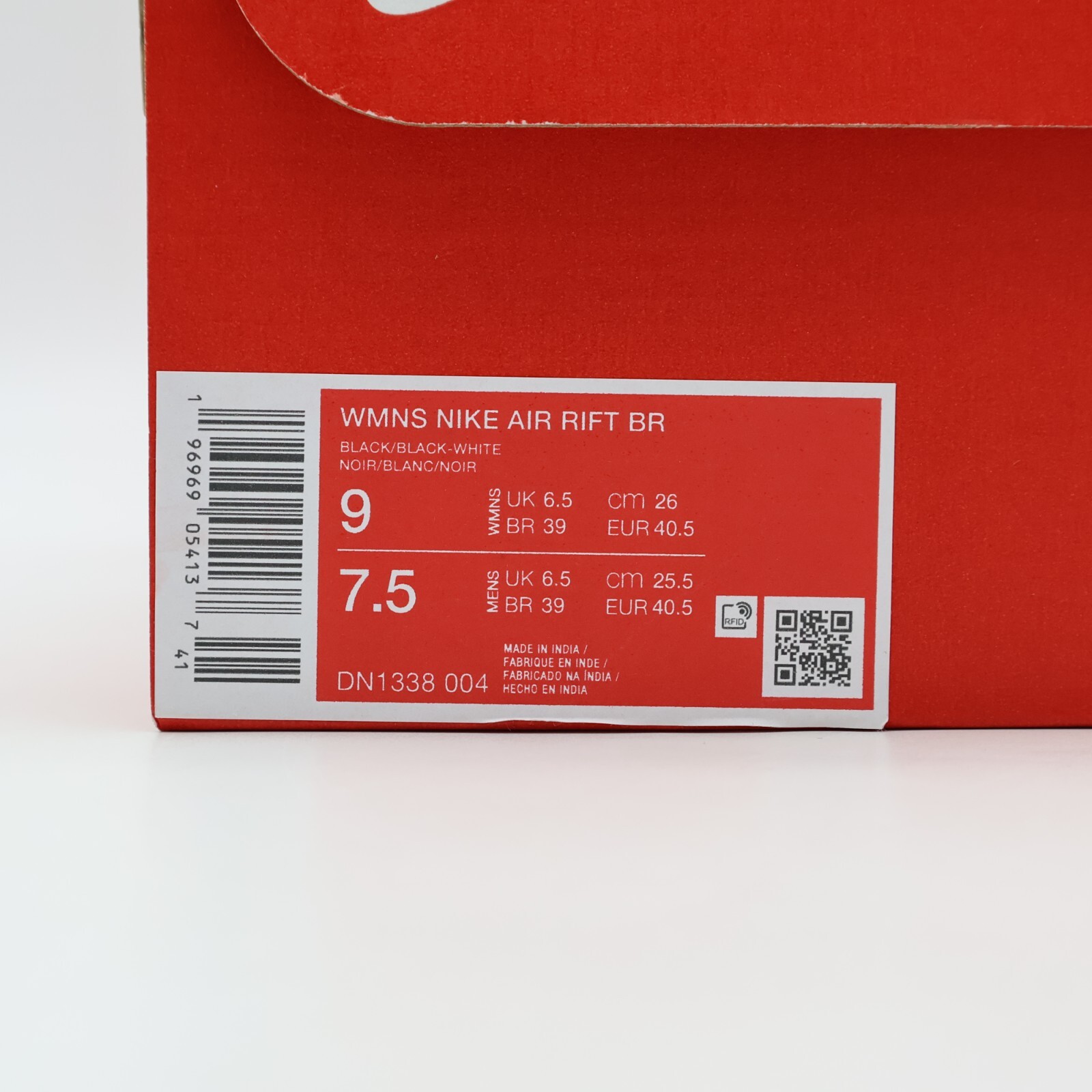 DN1338-004 Nike Air Rift Breathe Black White Black (Women’s)