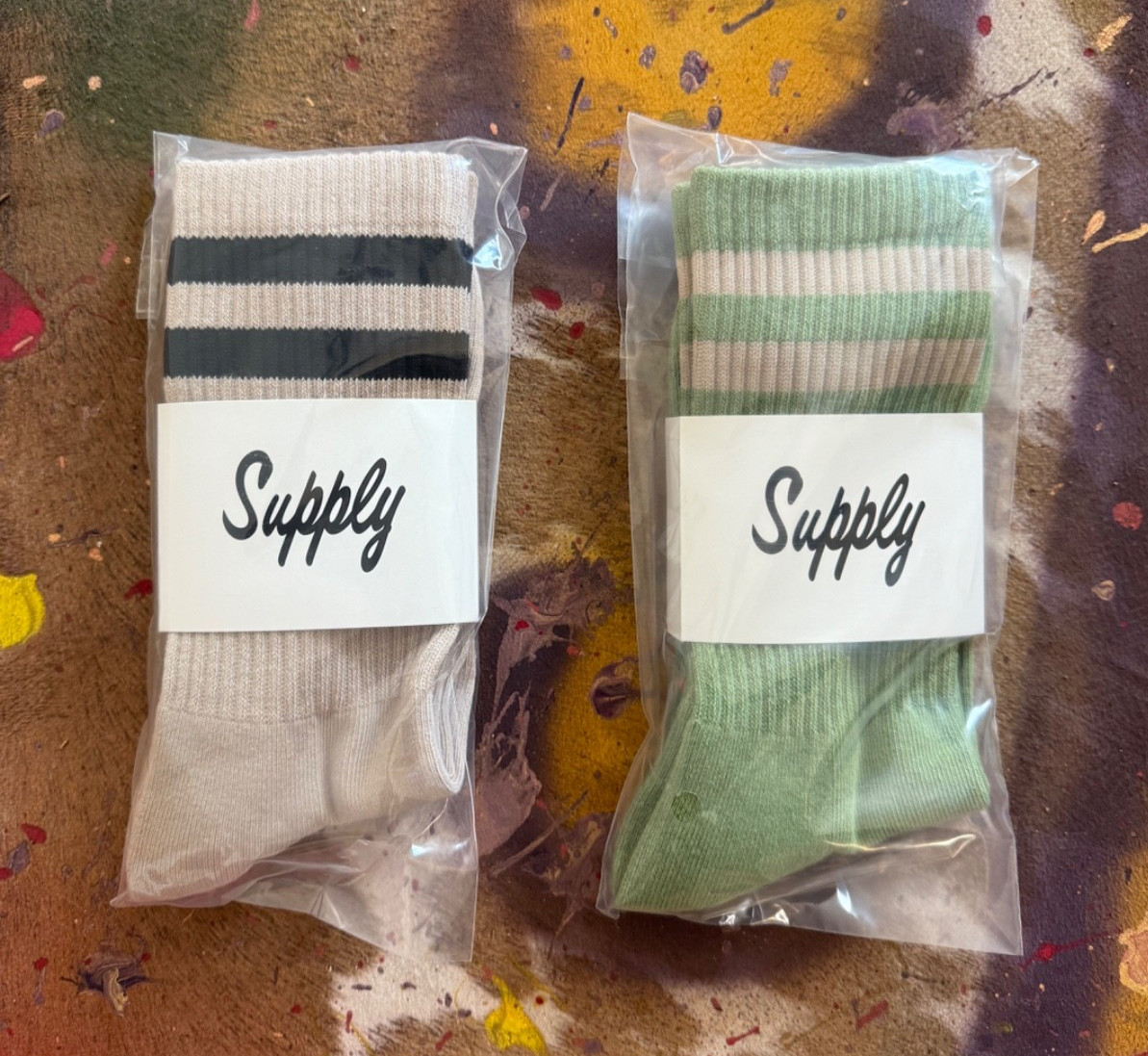 2 Pair Mens Classic Striped Crew Socks Army Issued Been Dope Supply Size 10-13