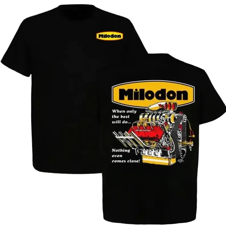 Retro Milodon Engine T-Shirt, Vintage 90s Racing Graphic Tee for Car Enthusiasts