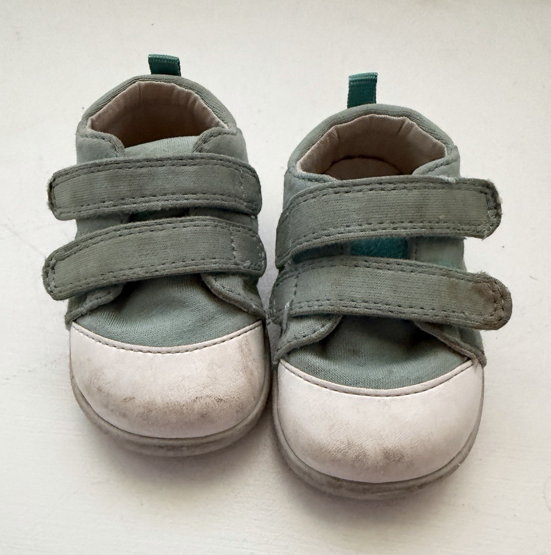 Ten Little Unisex Baby & Toddler Size 5 Green/White Hook & Loop Sneakers