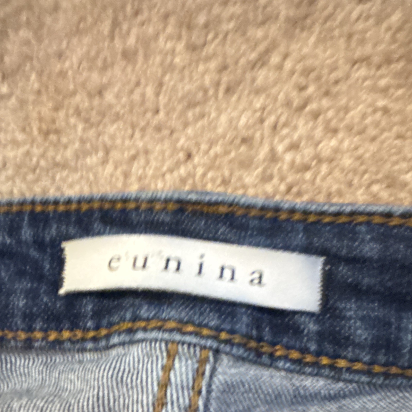 cunina High Rise Cut Off Denim Shorts Women’s S Blue Frayed Fringe Pockets