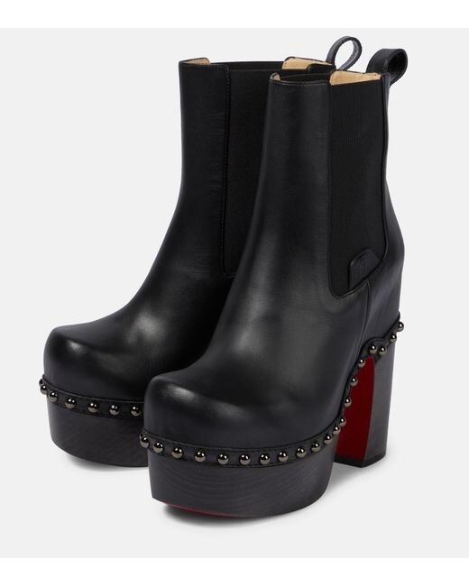 Christian Louboutin Joan Bootie 130 Studded Calf Leather, Black – Retail $1645
