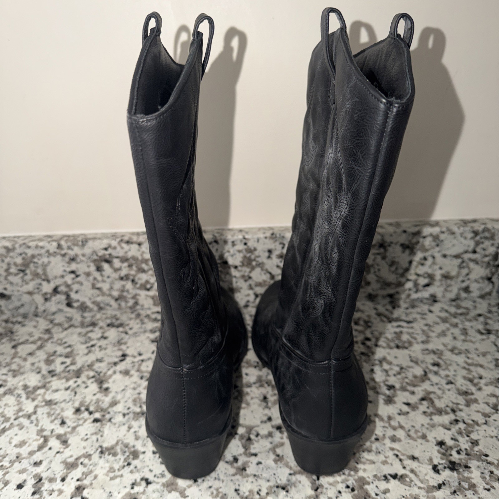 Charles Albert Women’s 100% Vegan Leather Western Black Boots Yeehaw Size 11