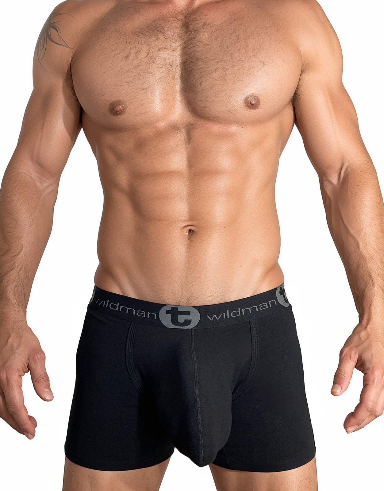 WildmanT Cotton Monster Cock 5″ Inseam Boxer Brief Black