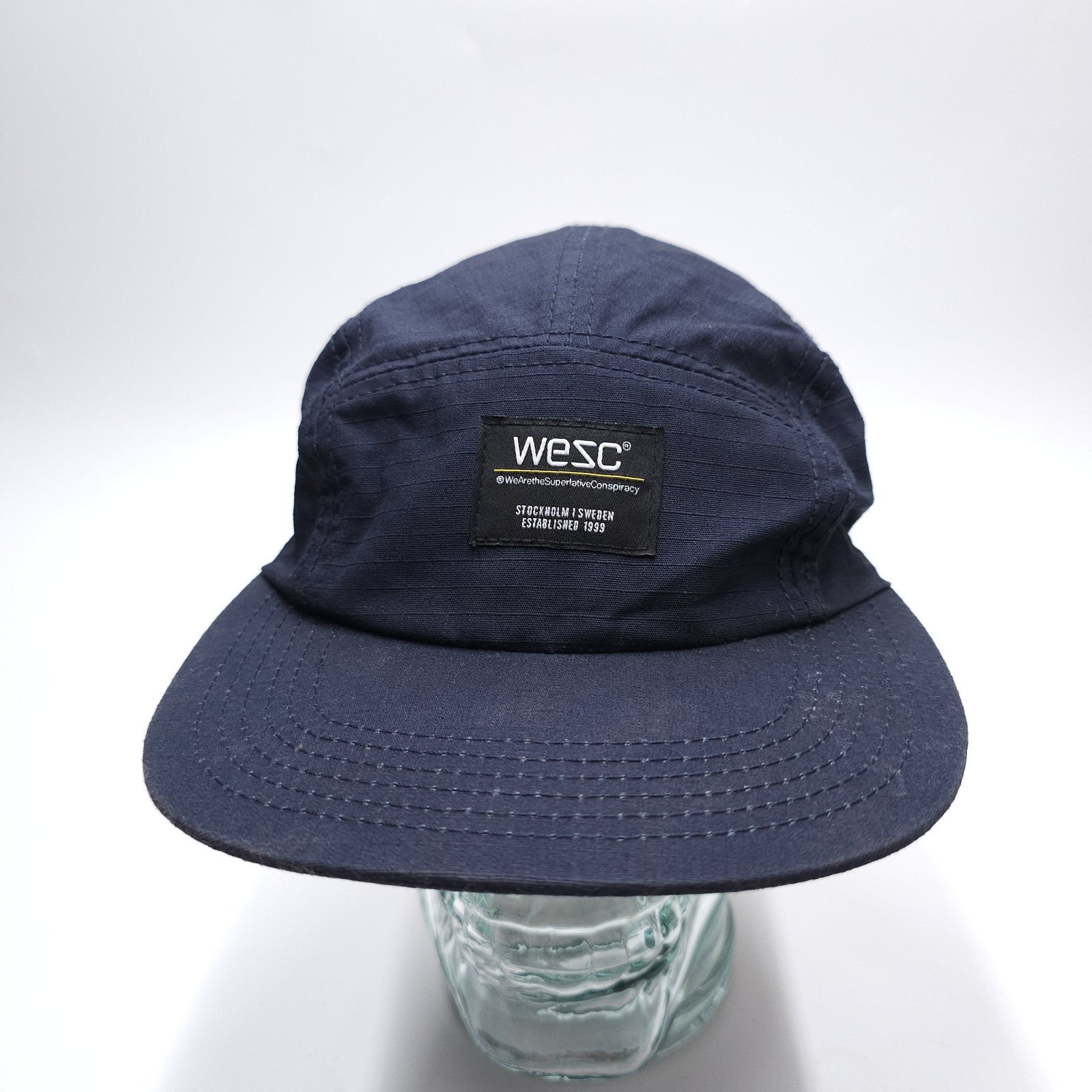 WESC 5 Panel Hat Blue Adjustable Strap Used