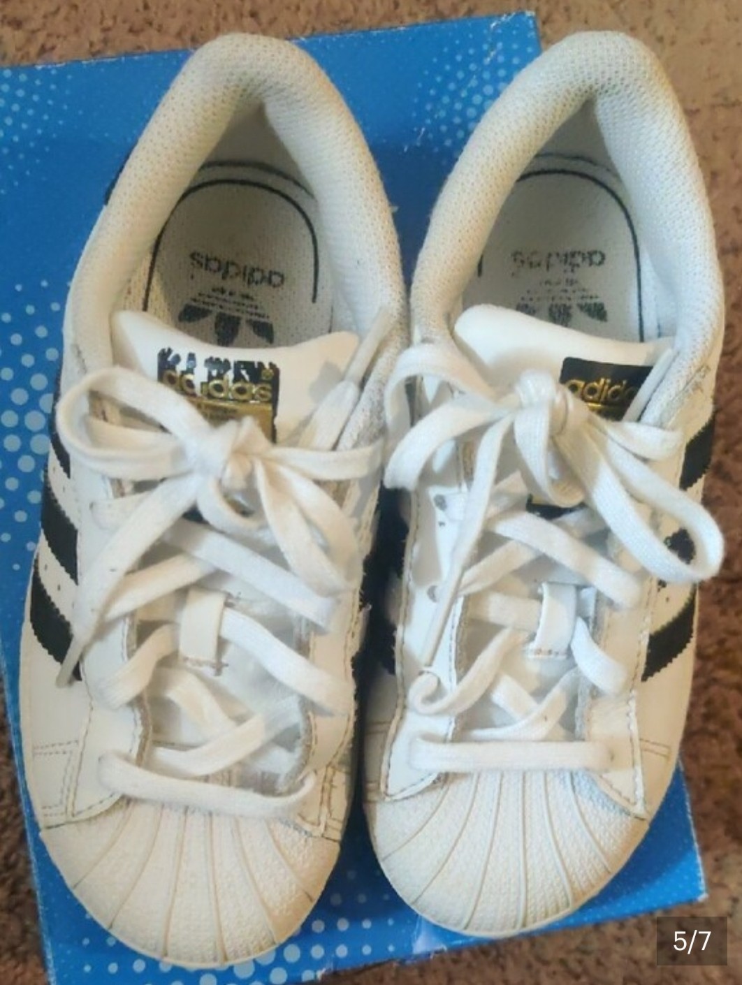 Adidas Superstar White Core Black Kids 11.5k