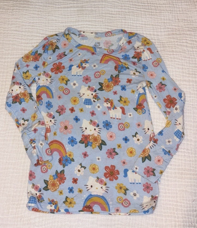 Posh Peanut Hello Kitty Bamboo 2pc Pajama Set Long Sleeve Snug Fit 3T-4T